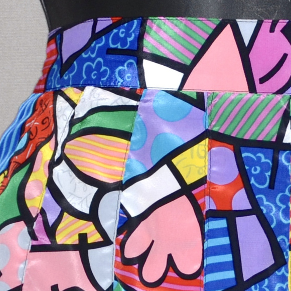 Vintage 90s TAIL Colorful Graphic Print Mini Skirt - Picture 6 of 8